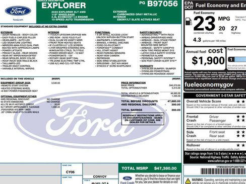 Used 2023 Ford Explorer XLT w/ Equipment Group 202A AWD/4WD image 2