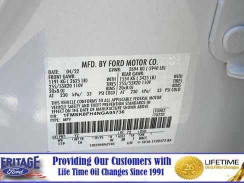 Certified 2022 Ford Explorer Limited w/ Equipment Group 301A image 31