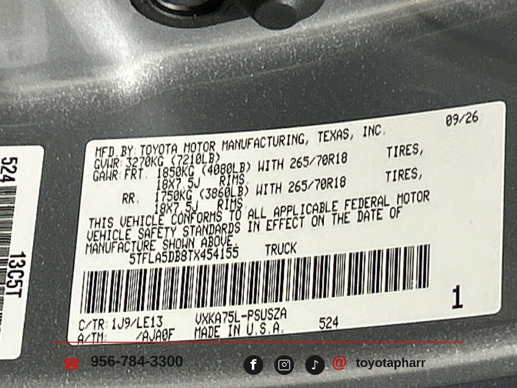 New 2026 Toyota Tundra SR5 w/ SR5 Premium Package AWD/4WD image 29