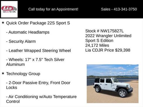 Certified 2022 Jeep Wrangler Unlimited Sport AWD/4WD image 11