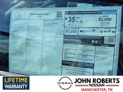 New 2025 Nissan Versa S w/ Trunk Package image 20