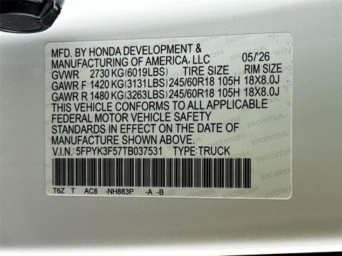 New 2026 Honda Ridgeline RTL image 22