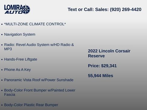 Used 2022 Lincoln Corsair Reserve w/ Equipment Group 201A AWD/4WD image 11
