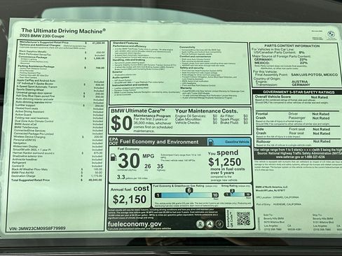 Used 2025 BMW 230i Coupe w/ Convenience Package image 29