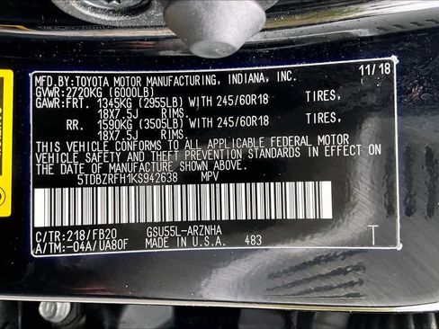 Certified 2019 Toyota Highlander LE w/ Carpet Mat Package (TMS) AWD/4WD image 37