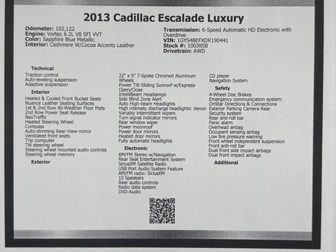 Used 2013 Cadillac Escalade Luxury AWD/4WD image 49