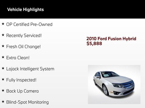 Used 2010 Ford Fusion Hybrid FWD image 2