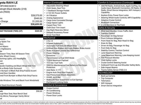Used 2022 Toyota RAV4 LE w/ Carpet Mat Package (TMS) AWD/4WD image 13