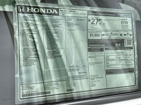 New 2026 Honda HR-V EX-L image 34