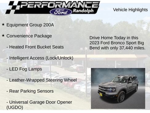 Used 2023 Ford Bronco Sport Big Bend w/ Convenience Package AWD/4WD image 8