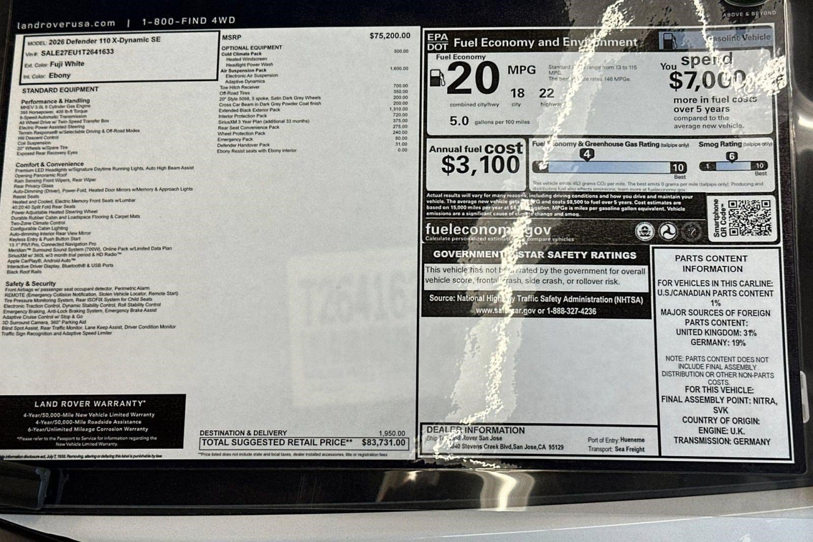 New 2026 Land Rover Defender 110 X-Dynamic SE AWD/4WD image 31