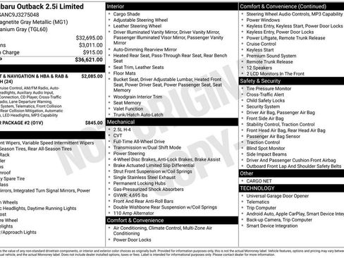 Used 2018 Subaru Outback 2.5i Limited image 33