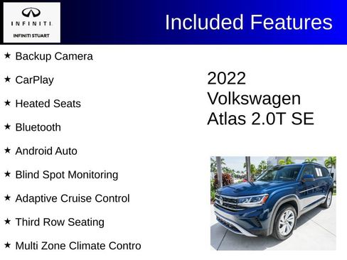 Used 2022 Volkswagen Atlas SE w/ Panoramic Sunroof Package FWD image 2