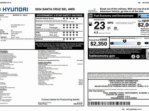 Certified 2024 Hyundai Santa Cruz SEL w/ Activity Package image 31