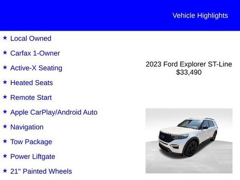 Used 2023 Ford Explorer ST-Line w/ Class IV Trailer Tow Package RWD image 2