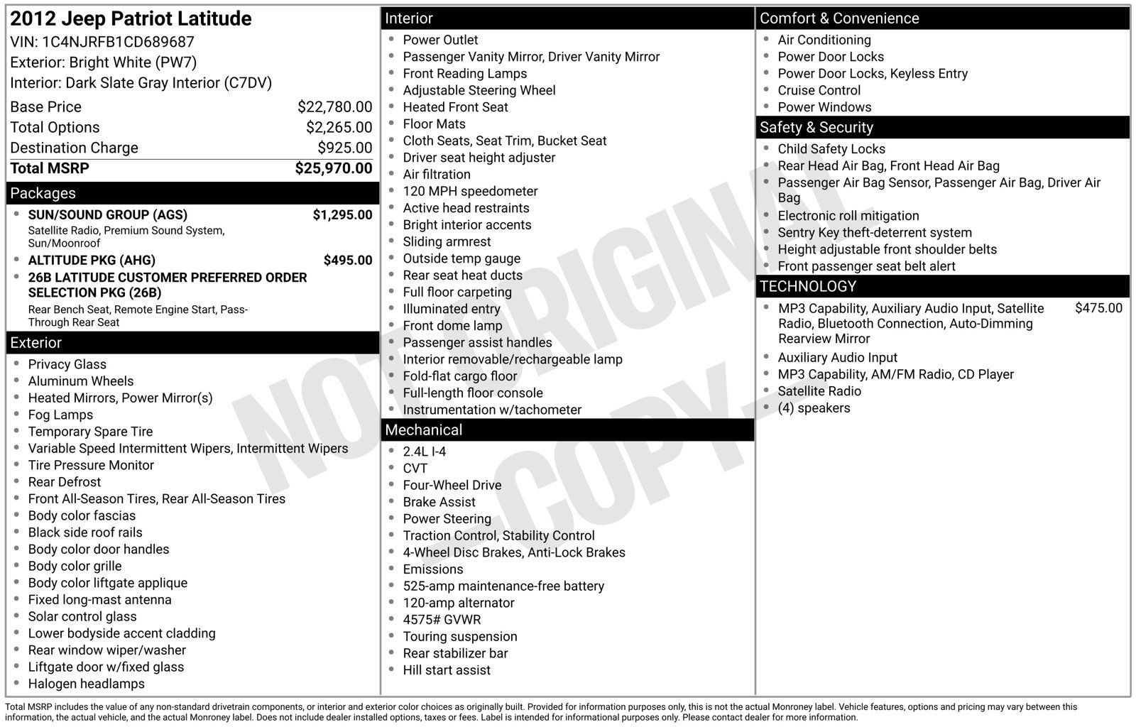 Used 2012 Jeep Patriot Latitude w/ Sun/Sound Group AWD/4WD image 21