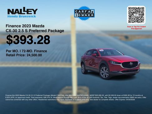 Used 2023 MAZDA CX-30 AWD 2.5 S w/ Preferred Package image 3