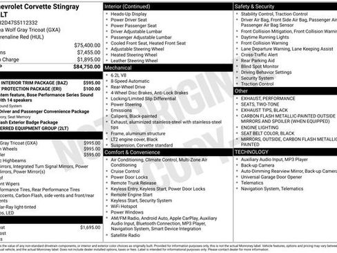Certified 2025 Chevrolet Corvette Stingray Preferred Cpe w/ Stealth Interior Trim Package image 12