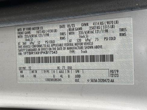 Used 2023 Ford Transit 250 148 High Roof w/ Load Area Protection Package image 13