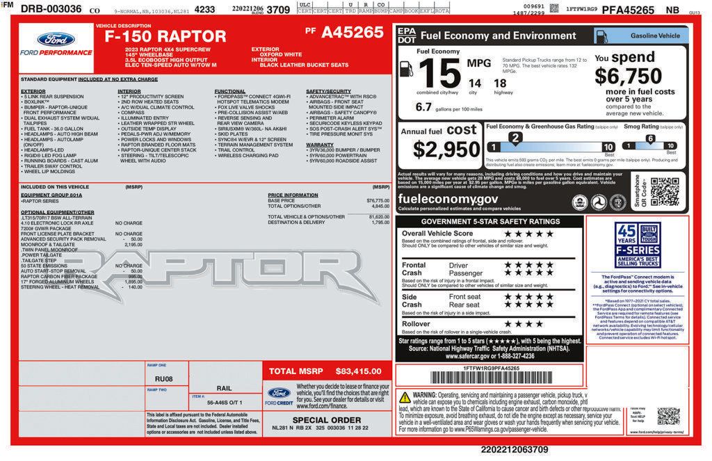 Used 2023 Ford F150 Raptor w/ Raptor Carbon Fiber Package AWD/4WD image 27