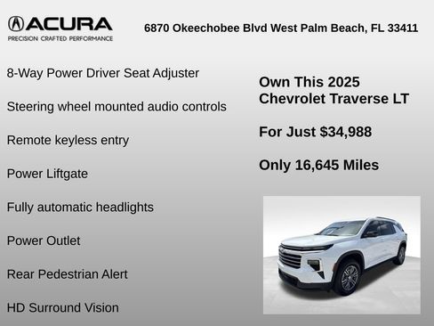 Used 2025 Chevrolet Traverse LT w/ Driver Confidence Package FWD image 12