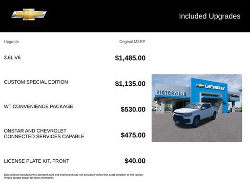 Used 2022 Chevrolet Colorado W/T w/ Custom Special Edition RWD image 5