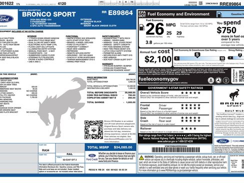 Used 2024 Ford Bronco Sport Big Bend w/ Convenience Package AWD/4WD image 3