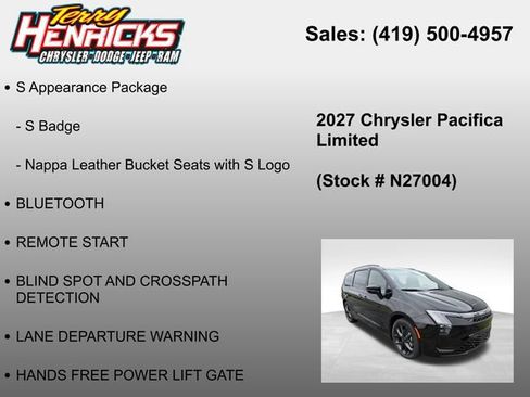 New 2027 Chrysler Pacifica Limited FWD image 23