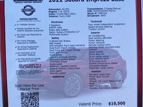 Used 2022 Subaru Impreza 2.0i AWD/4WD image 38