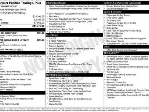 Used 2017 Chrysler Pacifica Touring-L Plus w/ Tire & Wheel Group FWD image 2