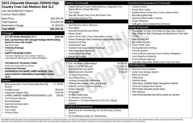 Used 2023 Chevrolet Silverado 2500 High Country w/ Z71 Off-Road Package AWD/4WD image 15