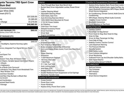 Used 2021 Toyota Tacoma TRD Sport w/ Technology Package image 14