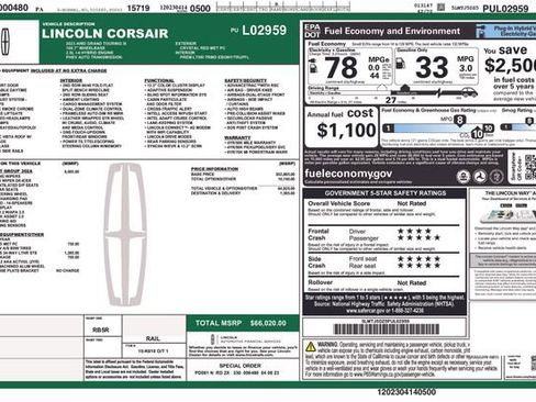 Certified 2023 Lincoln Corsair Grand Touring w/ Equipment Group 302A AWD/4WD image 38