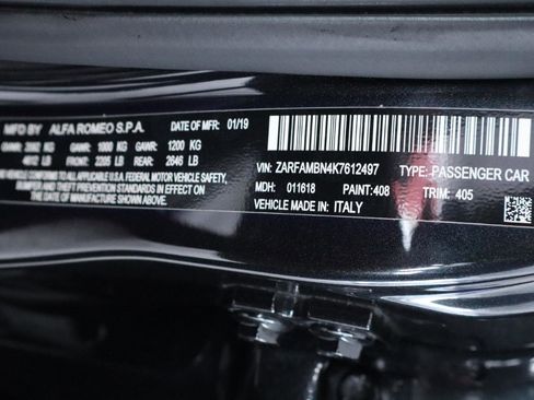 Used 2019 Alfa Romeo Giulia Ti Sport w/ Quick Order Package 22U Sport image 47