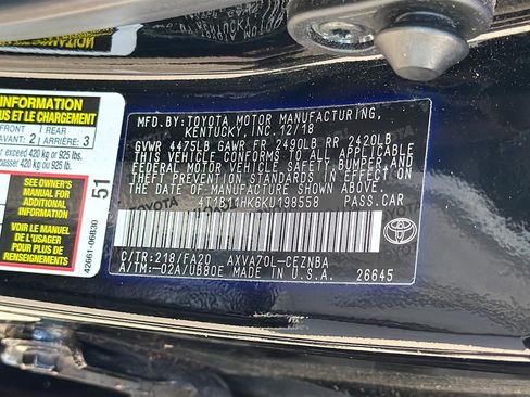 Used 2019 Toyota Camry LE FWD image 40