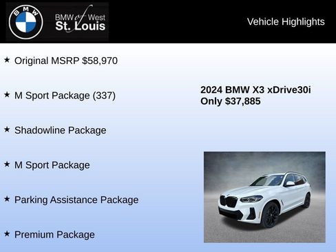Used 2024 BMW X3 xDrive30i w/ Premium Package AWD/4WD image 8
