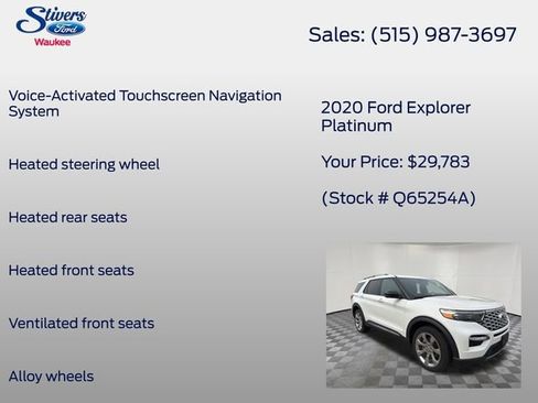 Used 2020 Ford Explorer Platinum w/ Premium Technology Package AWD/4WD image 22
