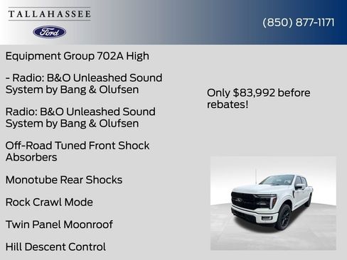 New 2025 Ford F150 Platinum w/ Equipment Group 702A High image 25