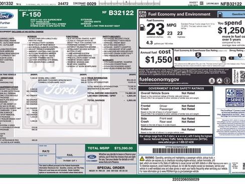 Certified 2022 Ford F150 Lariat w/ Equipment Group 502A High image 37