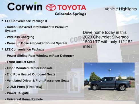 Used 2020 Chevrolet Silverado 1500 LTZ w/ LTZ Premium Package AWD/4WD image 6