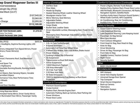 New 2025 Jeep Grand Wagoneer Series III w/ HD Trailer Tow Package AWD/4WD image 4