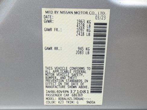 Certified 2023 Nissan Altima 2.5 SV w/ SV Premium Package FWD image 35