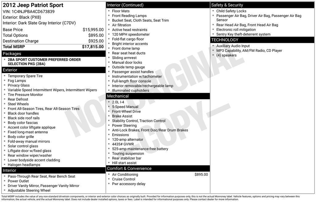 Used 2012 Jeep Patriot Sport FWD image 4