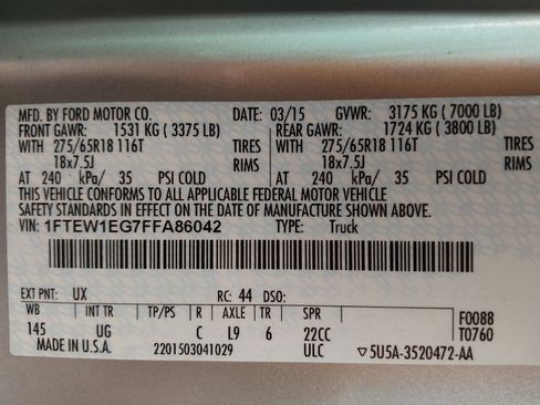 Used 2015 Ford F150 XLT w/ Equipment Group 302A Luxury image 33