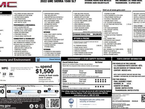 Used 2022 GMC Sierra 1500 SLT w/ SLT Premium Package AWD/4WD image 40