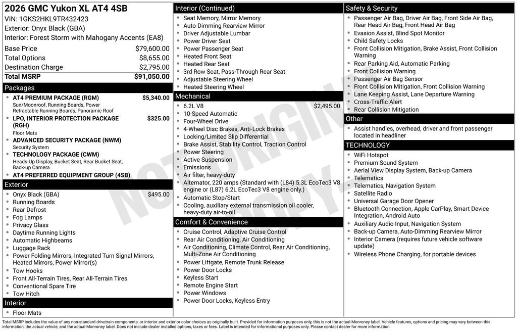 New 2026 GMC Yukon XL AT4 w/ AT4 Premium Package AWD/4WD image 28