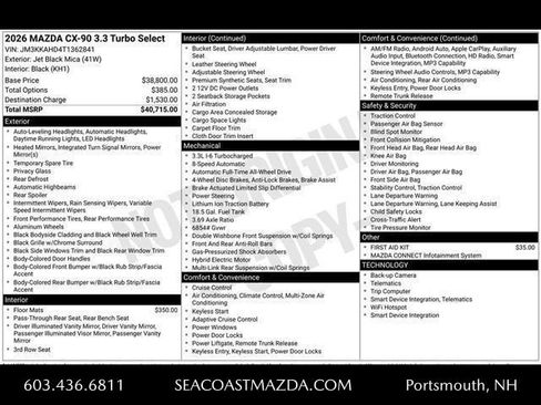 New 2026 MAZDA CX-90 3.3 Turbo w/ Select Package image 25