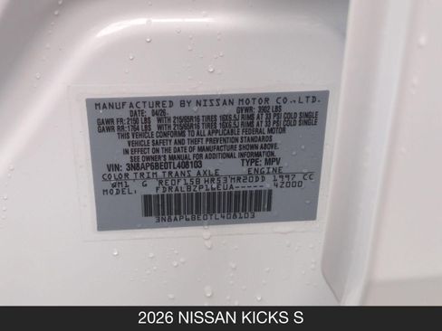 New 2026 Nissan Kicks S FWD image 25