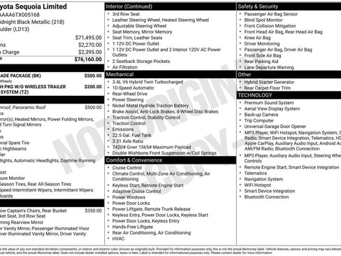 Used 2026 Toyota Sequoia Limited w/ Nightshade Package RWD image 34
