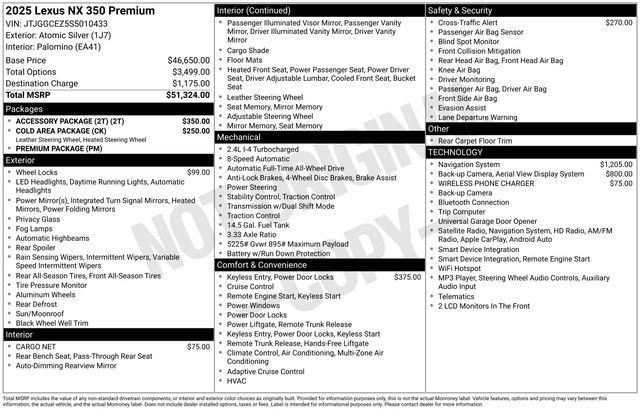 Used 2025 Lexus NX 350 AWD w/ Accessory Package (2T) image 22